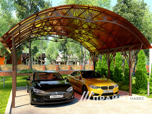 Арочный навес на 2 машины №52 - фото 594